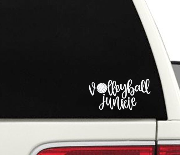 Volleyball Junkie Window Decal