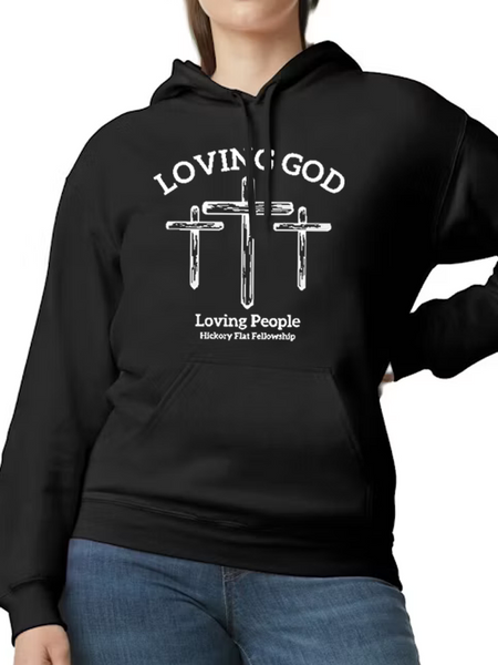 Hickory Flat Fellowship Hoodie - Three Crosses Design