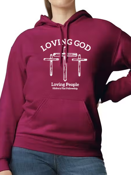 Hickory Flat Fellowship Hoodie - Three Crosses Design