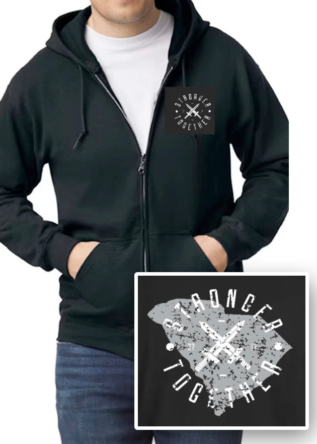 Stronger Together Full Zip Hoodie with Back Imprint